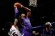 ATLANTA, GA - DECEMBER 18: Jason Thompson #34 of the Sacramento Kings shoots against DeMarre Carroll #5 of the Atlanta Hawks at Philips Arena on December 18, 2013 in Atlanta, Georgia. NOTE TO USER: User expressly acknowledges and agrees that, by downloa
