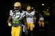 Dec 29, 2013; Chicago, IL, USA; Green Bay Packers running back Eddie Lacy (27) takes the field before the game against the Chicago Bears at Soldier Field. Mandatory Credit: Mike DiNovo-USA TODAY Sports