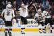 COLUMBUS, OH - DECEMBER 29: James Neal #18 of the Pittsburgh Penguins reacts after scoring a first period goal in a game against the Columbus Blue Jackets on December 29, 2013 at Nationwide Arena in Columbus, Ohio. (Photo by Jamie Sabau/NHLI via Getty Im
