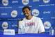 PHILADELPHIA, PA - August 15 : Andrew Bynum #33 of the Philadelphia 76ers speaks to the media during a press conference after being traded from the Los Angeles Lakers on August 15, 2012 at the National Constitution Center in Philadelphia, Pennsylvania. N