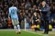 MANCHESTER, ENGLAND - DECEMBER 28: Manchester City Manager Manuel Pellegrini issues orders to David Silva of Manchester City during the Barclays Premier League match between Manchester City and Crystal Palace at the Etihad Stadium on December 28, 2013 in