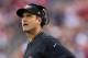 GLENDALE, AZ - DECEMBER 29: Head coach Jim Harbaugh of the San Francisco 49ers looks on from the sideline during a game against the Arizona Cardinals at University of Phoenix Stadium on December 29, 2013 in Glendale, Arizona. (Photo by Christian Peterse