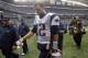 Oct 14, 2012; Seattle, WA, USA; New England Patriots quarterback Tom Brady (12) walks off the field following a 24-23 loss against the Seattle Seahawks at CenturyLink Field. Mandatory Credit: Joe Nicholson-USA TODAY Sports