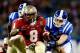 CHARLOTTE, NC - DECEMBER 07: Running back Devonta Freeman #8 of the Florida State Seminoles carries the ball against the Duke Blue Devils during the ACC Championship game at Bank of America Stadium on December 7, 2013 in Charlotte, North Carolina. (Photo