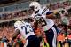 CINCINNATI, OH - JANUARY 05: Tight end Ladarius Green #89 celebrates a third quarter touchdown with running back Ronnie Brown #23 of the San Diego Chargers against the Cincinnati Bengals during a Wild Card Playoff game at Paul Brown Stadium on January 5,