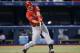 TORONTO, CANADA - SEPTEMBER 12: Mike Trout #27 of the Los Angeles Angels of Anaheim hits an RBI double in the fifth inning driving in the winning run during MLB game action against the Toronto Blue Jays on September 12, 2013 at Rogers Centre in Toronto, O