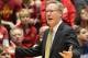 Dec 13, 2013; Ames, IA, USA; Iowa Hawkeyes head coach Fran McCaffery looks on during their game with the Iowa State Cycloness at James H. Hilton Coliseum. Iowa State beat Iowa 85-82. Mandatory Credit: Reese Strickland-USA TODAY Sports