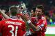 LONDON, ENGLAND - MAY 25: Mario Mandzukic of Bayern Muenchen celebrates with the trophy alongside team mate Bastian Schweinsteiger after victory in the UEFA Champions League final match between Borussia Dortmund and FC Bayern Muenchen at Wembley Stadium