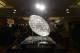 NEWPORT BEACH, CA - JANUARY 4: The Coaches' Trophy is on display during the Vizio BCS National Championship media day news conference January 4, 2014 in Newport Beach, California. (Photo by Kevork Djansezian/Getty Images)