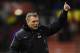 STOKE ON TRENT, ENGLAND - DECEMBER 18: Manchester United manager David Moyes celebrates at the end of the Capital One Cup Quarter Final match between Stoke City and Manchester United at the Britannia Stadium on December 18, 2013 in Stoke on Trent, Englan