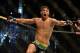Apr 20, 2013; San Jose, CA, USA; Josh Thomson celebrates after defeating Nate Diaz (not pictured) during the lightweight bout of the UFC on Fuel TV at HP Pavilion. Mandatory Credit: Kyle Terada-USA TODAY Sports