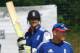 CHESTER-LE-STREET, ENGLAND - AUGUST 07: England batsman Kevin Pietersen (l) looks on as coach Andy Flower leaves the net during England practice at Emirates Durham ICG on August 7, 2013 in Chester-le-Street, England. (Photo by Stu Forster/Getty Images)