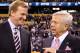 INDIANAPOLIS, IN - FEBRUARY 05: NFL commissioner Roger Goodell (L) chats with New England Patriots owner Robert Kraft on the field before the New England Patriots take on the New York Giants in Super Bowl XLVI at Lucas Oil Stadium on February 5, 2012 in