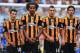 LONDON, ENGLAND - AUGUST 18: (L-R) Robert Koren, Tom Huddlestone, Jake Livermore and George Boyd of Hull City stand in the wall during the Barclays Premier League match between Chelsea and Hull City at Stamford Bridge on August 18, 2013 in London, England