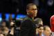 Jan 5, 2014; Oklahoma City, OK, USA; Oklahoma City Thunder point guard Russell Westbrook (0) greets his teammates before action against the Boston Celtics at Chesapeake Energy Arena. Mandatory Credit: Mark D. Smith-USA TODAY Sports