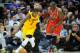 November 2, 2012; Cleveland, OH USA: Cleveland Cavaliers point guard Kyrie Irving (2) pushes off Chicago Bulls small forward Luol Deng (9) during the second half at Quicken Loans Arena. Mandatory Credit: Eric P. Mull-USPRESSWIRE
