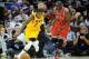 November 2, 2012; Cleveland, OH USA: Cleveland Cavaliers point guard Kyrie Irving (2) pushes off Chicago Bulls small forward Luol Deng (9) during the second half at Quicken Loans Arena. Mandatory Credit: Eric P. Mull-USPRESSWIRE