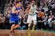 BOSTON, MA - JANUARY 24: Rajon Rondo #9 of the Boston Celtics brings the ball up court against Pablo Prigioni #9 of the New York Knicks on January 24, 2013 at the TD Garden in Boston, Massachusetts. NOTE TO USER: User expressly acknowledges and agrees th