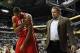 Jan 11, 2012; Indianapolis, IN, USA; Atlanta Hawks forward Al Horford (15) leaves the game with an injury against the Indiana Pacers at Bankers Life Fieldhouse. Mandatory Credit: Brian Spurlock-USA TODAY Sports