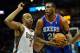 Dec 21, 2013; Milwaukee, WI, USA; Philadelphia 76ers forward Thaddeus Young (21) drives for the basket against Milwaukee Bucks forward Caron Butler (3) in the 1st quarter at BMO Harris Bradley Center. Mandatory Credit: Benny Sieu-USA TODAY Sports