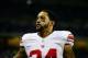 Dec 22, 2013; Detroit, MI, USA; New York Giants cornerback Terrell Thomas (24) against the Detroit Lions at Ford Field. Mandatory Credit: Andrew Weber-USA TODAY Sports