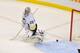 BOSTON, MA - NOVEMBER 25: Marc-Andre Fleury #29 of the Pittsburgh Penguins misses the puck to loose in overtime against the Boston Bruins at the TD Garden on November 25, 2013 in Boston, Massachusetts. (Photo by Steve Babineau/NHLI via Getty Images)