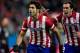MADRID, SPAIN - DECEMBER 21: Diego Costa (L) of Atletico de Madrid celebrates scoring their second goal with team-mate Diego Godin (R) during the La Liga match between Club Atletico de Madrid and Levante UD at Vicente Calderon Stadium on December 21, 201