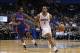 Dec 27, 2013; Orlando, FL, USA; Orlando Magic shooting guard Arron Afflalo (4) drives to the basket as Detroit Pistons shooting guard Kentavious Caldwell-Pope (5) defends during the second half at Amway Center. Orlando Magic defeated the Detroit Pistons 1