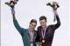 Jan 12, 2014; Boston, MA, USA; Silver medalist Jason Brown (left) and gold medalist Jeremy Abbott (right) pose after the men's free skate in the U.S. Figure Skating Championships at TD Garden. Mandatory Credit: Greg M. Cooper-USA TODAY Sports