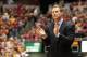 Jan 7, 2014; Ames, IA, USA; Iowa State Cyclones head coach Fred Hoiberg claps against the Baylor Bears at James H. Hilton Coliseum. Mandatory Credit: Reese Strickland-USA TODAY Sports