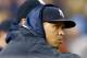NEW YORK, NY - SEPTEMBER 26: Alex Rodriguez #13 of the New York Yankees looks on from the dugout in the eighth inning against the Tampa Bay Rays on September 26, 2013 at Yankee Stadium in the Bronx borough of New York City. (Photo by Elsa/Getty Images)