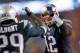 FOXBORO, MA - DECEMBER 29: Tom Brady #12 of the New England Patriots reacts with LeGarrette Blount after a touchdown run during a game with the Buffalo Bills at Gillette Stadium on December 29, 2013 in Foxboro, Massachusetts. (Photo by Jim Rogash/Getty Im