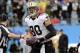 Dec 22, 2013; Charlotte, NC, USA; New Orleans Saints tight end Jimmy Graham (80) scores a touchdown during the game against the Carolina Panthers at Bank of America Stadium. Panthers win 17-13. Mandatory Credit: Sam Sharpe-USA TODAY Sports