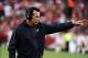 Oct 20, 2013; Kansas City, MO, USA; Houston Texans head coach Gary Kubiak (left) on the sidelines against the Kansas City Chiefs in the first half at Arrowhead Stadium. Mandatory Credit: John Rieger-USA TODAY Sports