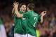 DUBLIN, IRELAND - NOVEMBER 15: Shane Long (L) of Ireland celebrates scoring a goal with Seamus Coleman during the International Friendly match between Republic of Ireland and Latvia at Aviva Stadium on November 15, 2013 in Dublin, Ireland. (Photo by Ian
