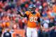 DENVER, CO - JANUARY 12: Julius Thomas #80 of the Denver Broncos reacts during their AFC Divisional Playoff Game against the San Diego Chargers at Sports Authority Field at Mile High on January 12, 2014 in Denver, Colorado. (Photo by Christian Petersen/