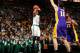 BOSTON, MA - JANUARY 17: Rajon Rondo #9 of the Boston Celtics shoots the ball against the Los Angeles Lakers on January 17, 2014 at the TD Garden in Boston, Massachusetts. NOTE TO USER: User expressly acknowledges and agrees that, by downloading and or u