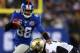 EAST RUTHERFORD, NJ - DECEMBER 09: Hakeem Nicks #88 of the New York Giants carries the ball as Patrick Robinson #21 of the New Orleans Saints defends on December 9, 2012 at MetLife Stadium in East Rutherford, New Jersey. (Photo by Elsa/Getty Images)