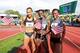 EUGENE, OR - JUNE 23: (L-R) Lolo Jones, Dawn Harper and Kellie Wells pose after qualifying for the Olympics after the women's 100 meter hurdles final during Day Two of the 2012 U.S. Olympic Track & Field Team Trials at Hayward Field on June 23, 2012 in Eu