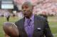 SAN FRANCISCO, CA - DECEMBER 23: Hall of Famer and former San Francisco 49er Jerry Rice catches passes prior to the start of an NFL Football game between the 49ers and Atlanta Falcons at Candlestick Park on December 23, 2013 in San Francisco, California.