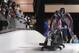 PARK CITY, UT - OCTOBER 25: Bobsled pilot Jazmine Fenlator and brakewoman Lolo Jones push their sled at the start of their first run during the selection runs at the Utah Olympic Park October 25, 2013 in Park City, Utah. With a combined two-run time of 1