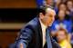 DURHAM, NC - JANUARY 18: Coach Mike Krzyzewski of the Duke Blue Devils argues with a call during their against the North Carolina State Wolfpack game at Cameron Indoor Stadium on January 18, 2014 in Durham, North Carolina. (Photo by Grant Halverson/Gett