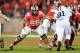 COLUMBUS, OH - OCTOBER 26: Taylor Decker #68 of the Ohio State Buckeyes blocks against the Penn State Nittany Lions at Ohio Stadium on October 26, 2013 in Columbus, Ohio. (Photo by Jamie Sabau/Getty Images)