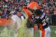 DENVER, CO - SEPTEMBER 18: Head coach John Fox of the Denver Broncos is doused with Gatorade by Brian Dawkins #20 of the Denver Broncos after their 24-22 victory over the Cincinnati Bengals at Invesco Field at Mile High on September 18, 2011 in Denver, C