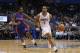 Dec 27, 2013; Orlando, FL, USA; Orlando Magic shooting guard Arron Afflalo (4) drives to the basket as Detroit Pistons shooting guard Kentavious Caldwell-Pope (5) defends during the second half at Amway Center. Orlando Magic defeated the Detroit Pistons 1