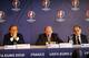 MARSEILLE, FRANCE - OCTOBER 17: UEFA President Michel Platini with President of the Euro 2016 SAS Jacques Lambert, President of the French Football Federation Noel le Graet during the EURO 2016 Steering Committee Meeting, on October 17, 2013 in Marseille,