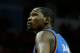 HOUSTON, TX - MAY 03: Kevin Durant #35 of the Oklahoma City Thunder waits on the court during the game against the Houston Rockets in Game Six of the Western Conference Quarterfinals of the 2013 NBA Playoffs at the Toyota Center on May 3, 2013 in Houston