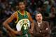 DENVER - MARCH 16: Kevin Durant #34 and coach P.J. Carlesimo of the Seattle SuperSonics stand together against the Denver Nuggets on March 16, 2008 at the Pepsi Center in Denver, Colorado. NOTE TO USER: User expressly acknowledges and agrees that, by dow