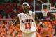 CHAMPAIGN, IL - FEBRUARY 19: Dee Brown #11 of the Illinois Fighting Illini drives down court during the game against the Indiana Hoosiers on February 19, 2006 at the Assembly Hall at the University of Illinois in Champaign, Illinois. Illinois defeated Ind