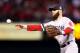 ST LOUIS, MO - OCTOBER 28: Dustin Pedroia #15 of the Boston Red Sox in action against the St. Louis Cardinals during Game Five of the 2013 World Series at Busch Stadium on October 28, 2013 in St Louis, Missouri. (Photo by Elsa/Getty Images)
